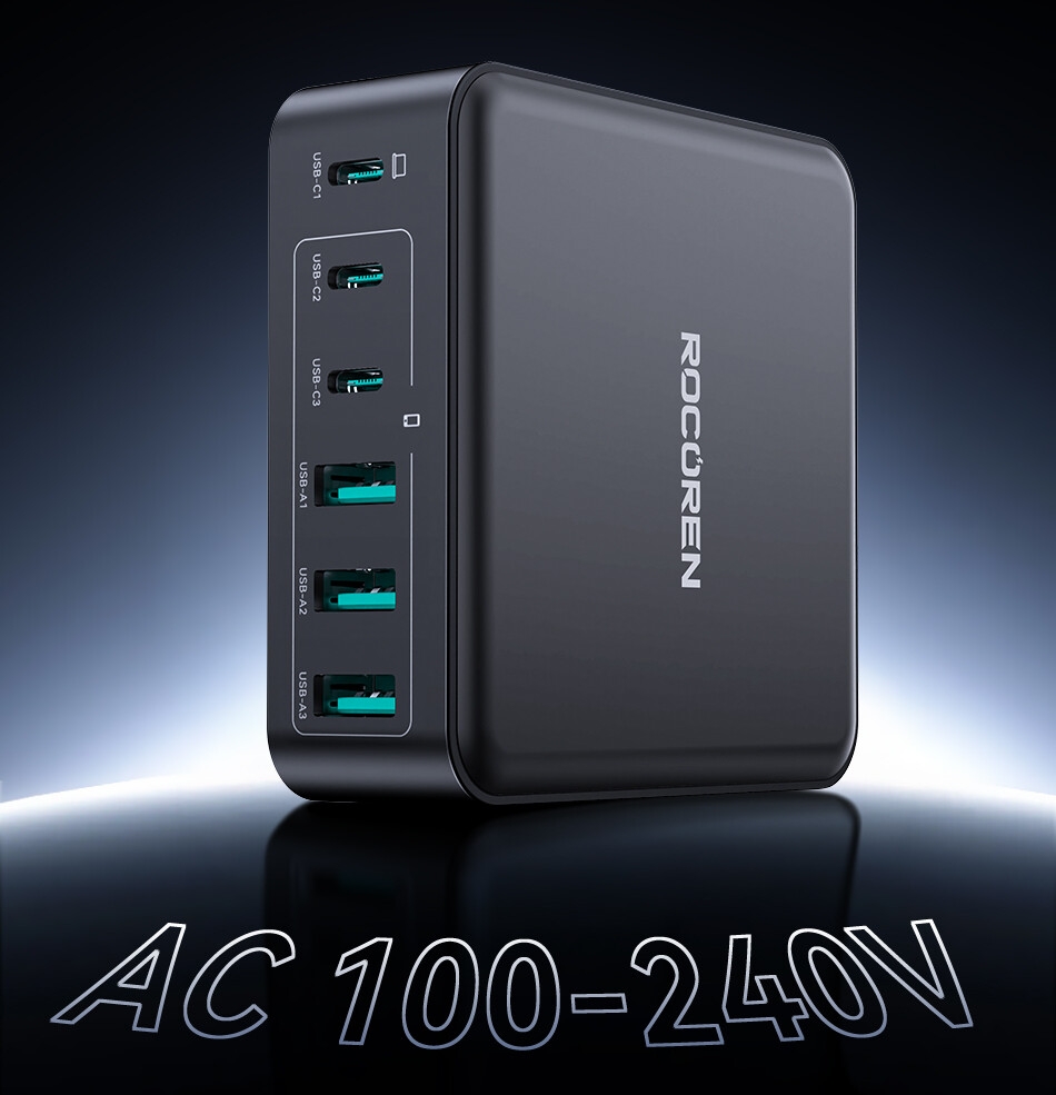 S0c1e6d56c18140a8a6c4241eed21cf1aK Rocoren Chargeur Rapide 160W – Super Chargeur Universel Multi-Port PD+QC