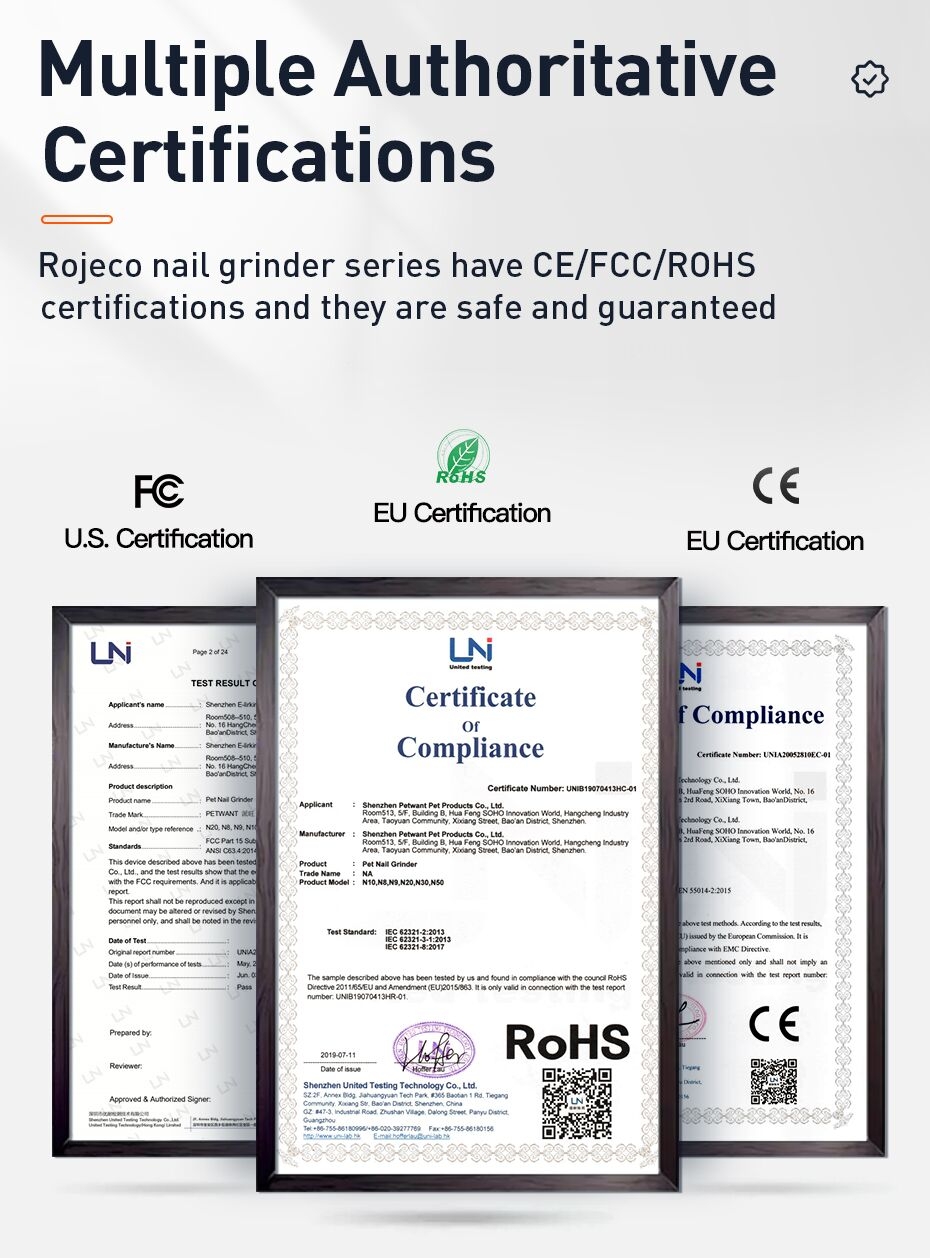 7fa610dabeab8cba959ae78c63a46098 ROJECO P3 Broyeur à ongles électrique pour animaux de compagnie avec 2 lumières LED