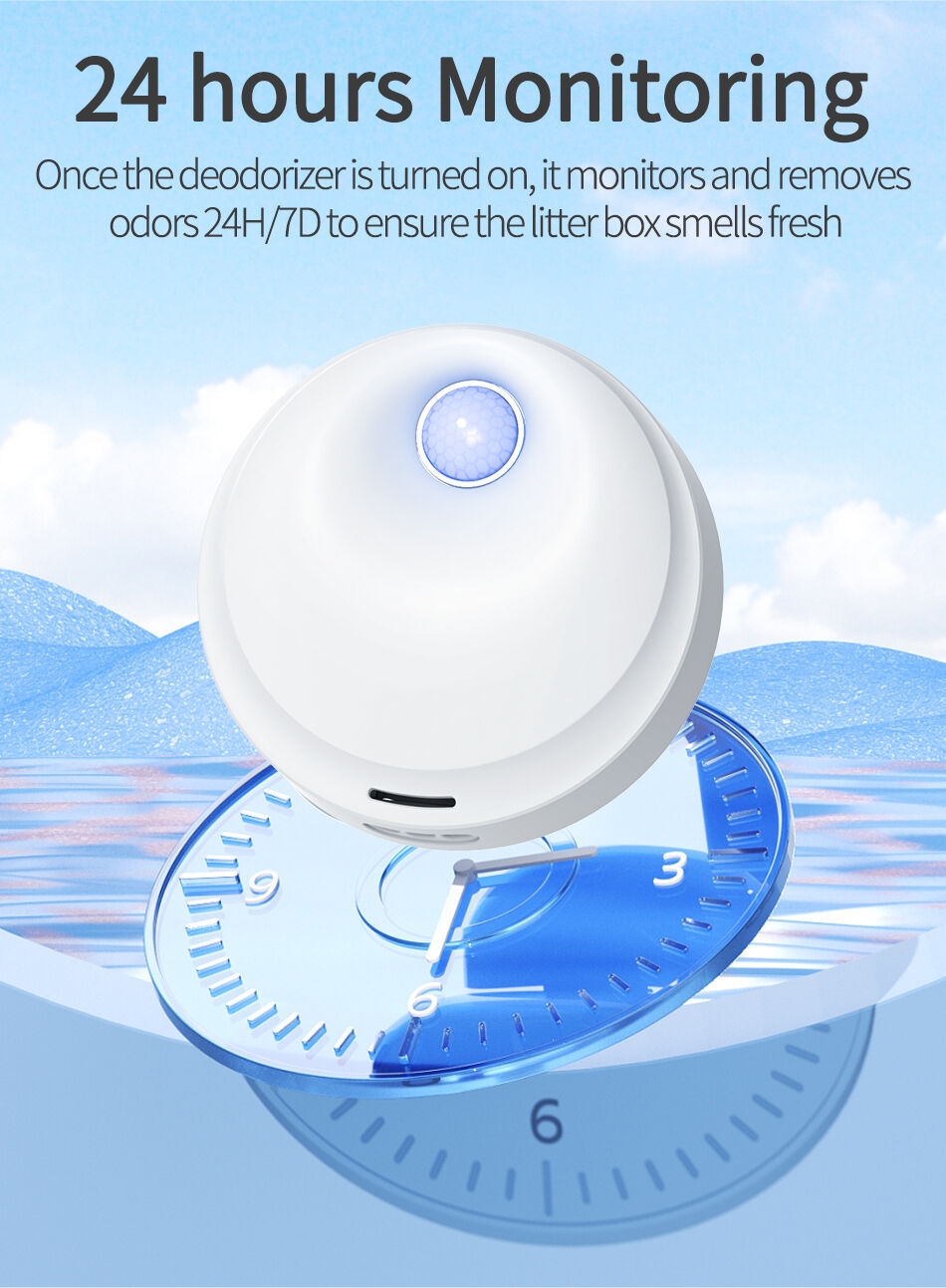 f824b22afa0f7d1a1ba17793079b0a0e ROJECO Purificateur d'odeurs de chat intelligent 4000mAh pour désodorisant de litière pour chat