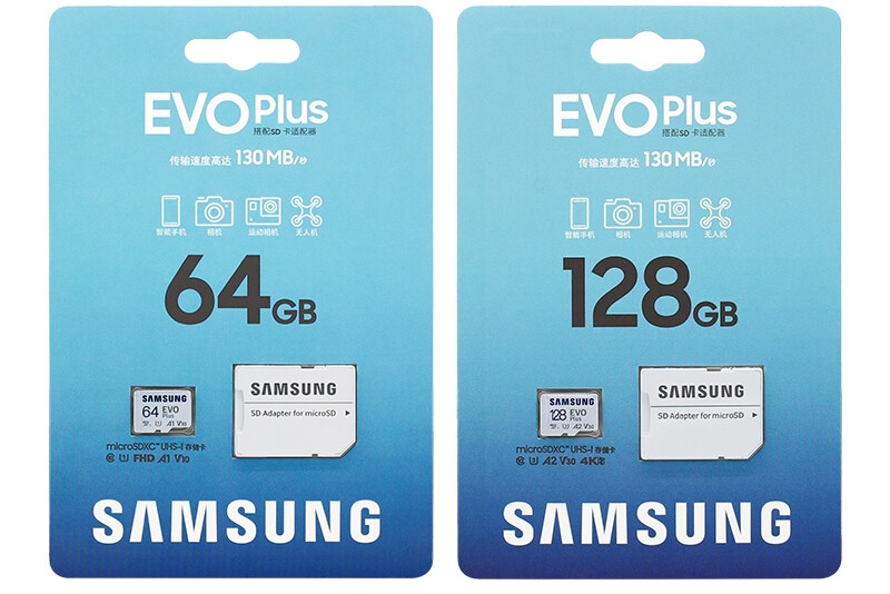 Samsung EVO Plus Micro SD Card 64GB 128GB A2 V30 U3 Classe 10 4K Transfer 130MB/s  