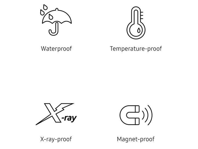 La carte mémoire Samsung MicroSDXC EVO Select est étanche, résistante aux aimants, à la température et aux rayons X