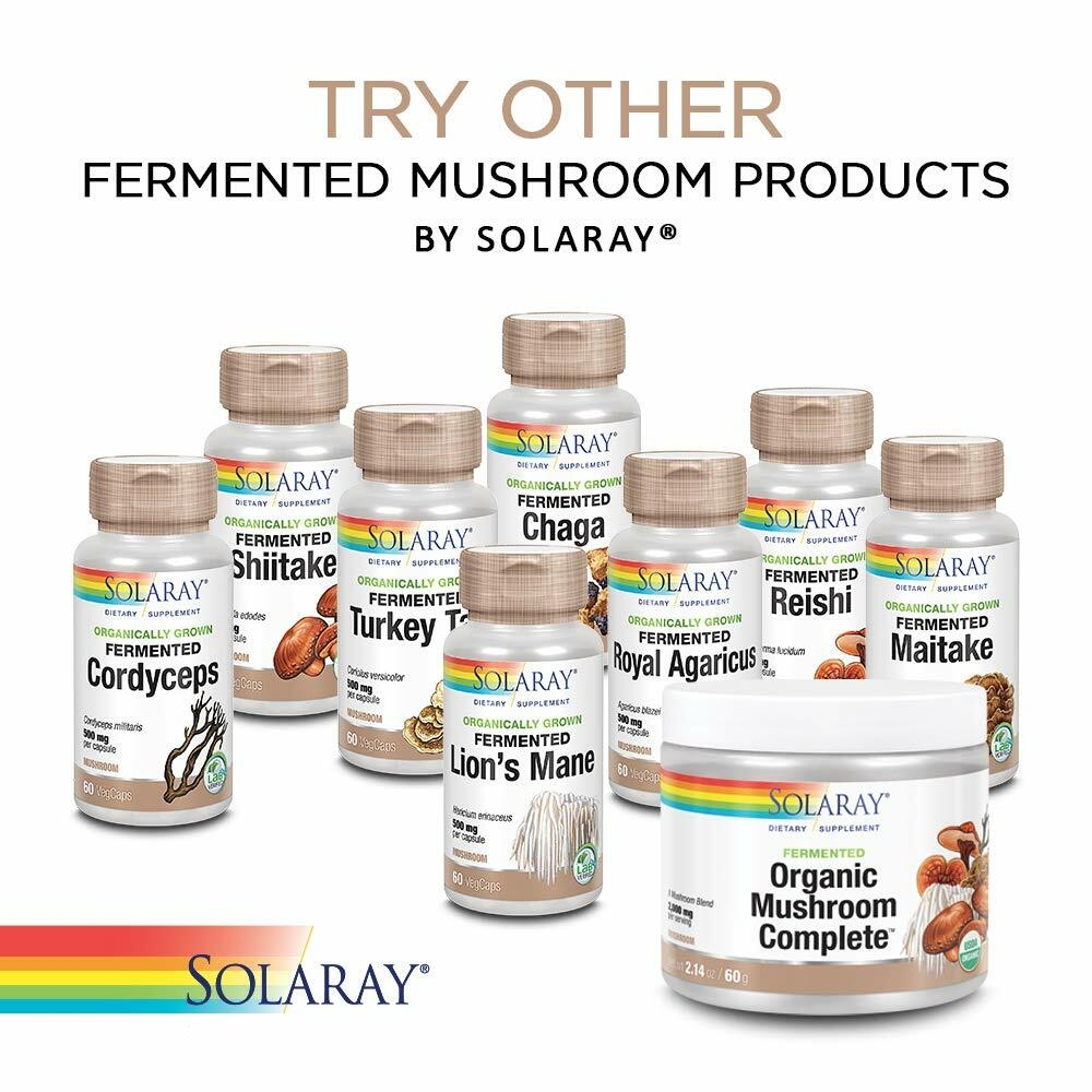 Amazon.com: SOLARAY Organically Grown Fermented Mushroom Immune Complex 600  mg - Healthy Immune Function Support - 100 VegCaps : Health & Household