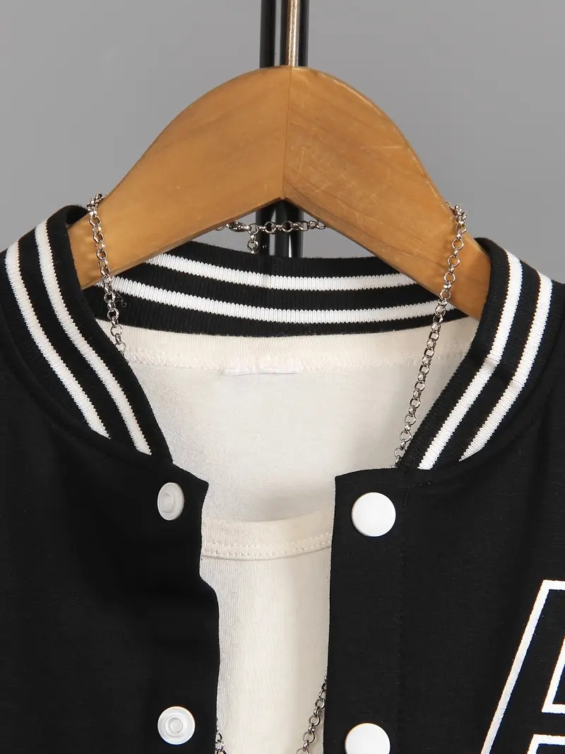 ensemble de chemise et pantalon de sport pour garçons avec haut à lettres + pantalon à lettres, tenue décontractée dautomne pour garçons détails 2