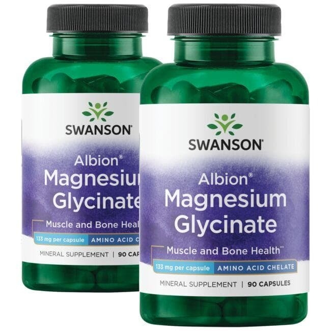 Swanson Ultra Albion Magnesium Glycinate - 2 Pack 133 mg 2 Pack (90 Caps) -  Swanson®