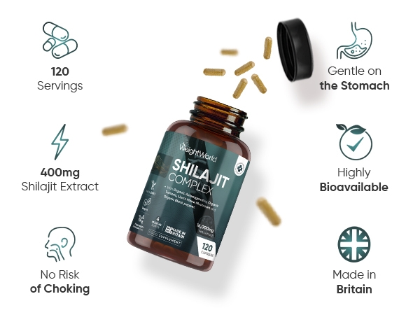 Shilajit Capsules 16000mg (40:1 Extract) - 120 Capsules - 4 Months Supply -  Pure Shilajit with Added Organic Ashwagandha, Turmeric Powder, Lion's Mane  Mushroom, & Black Pepper : Amazon.co.uk: Health & Personal Care