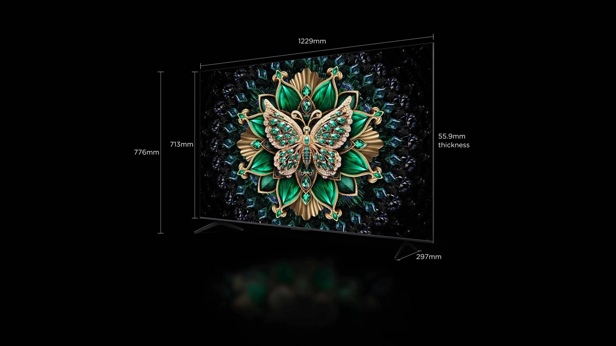 TCL 55 inch C6K TV screen size