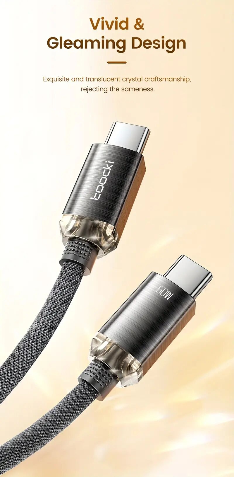   câble de données usb-c vers usb-c en   daluminium 60w, charge rapide avec     intégrée anti-chauffage et   dommager  ,   xiaomi/ /ordinateur portable, transfert de données usb2.0 Détails du produit 2