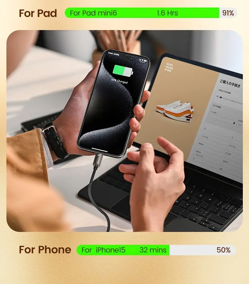   câble de données usb-c vers usb-c en   daluminium 60w, charge rapide avec     intégrée anti-chauffage et   dommager  ,   xiaomi/ /ordinateur portable, transfert de données usb2.0 Détails du produit 4