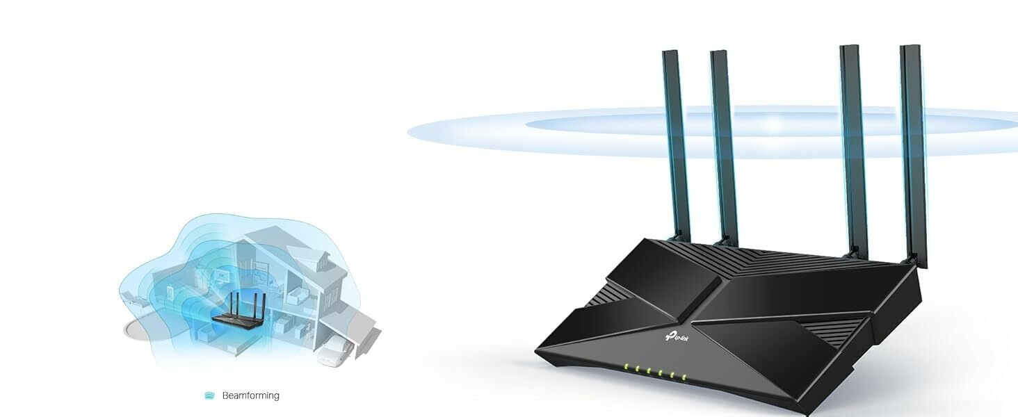 TP-Link Archer AX10 Routeur WiFi 6 AX1500 Mbps Bi-Bande Gigabit Compatible Fibre Optique avec 4 Ports LAN 7 wifi 6