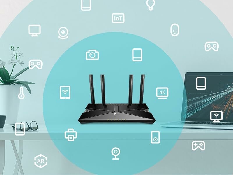TP-Link Archer AX10 Routeur WiFi 6 AX1500 Mbps Bi-Bande Gigabit Compatible Fibre Optique avec 4 Ports LAN 5 routeur wifi 6