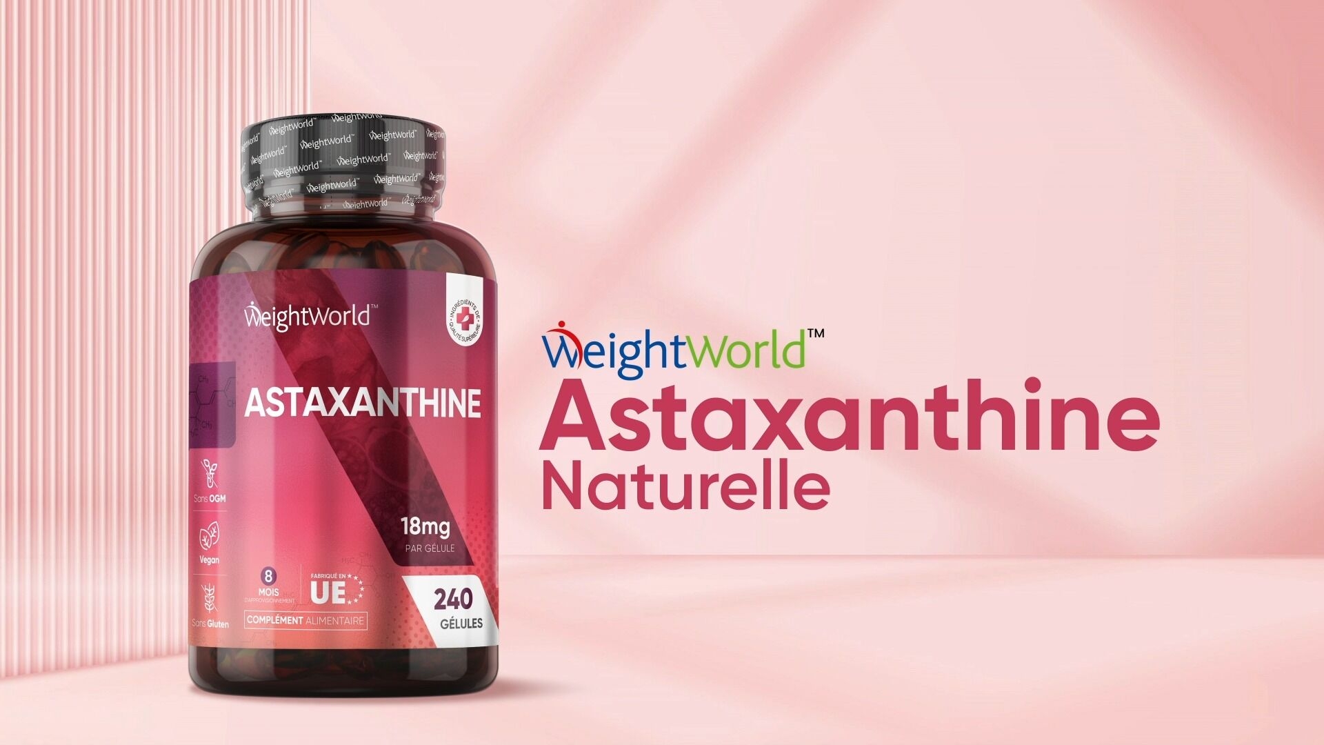 Astaxanthin Pure 18mg, 240 Vegan Soft Capsules For 8 Months, High Concentration & Bioavailability of Astaxanthin From Marine Algae Haematococcus ...