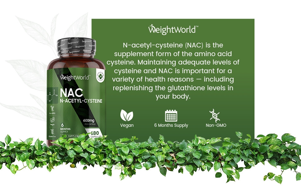 NAC Supplement - 180 Vegan Capsules (6 Months Supply) - NAC N Acetyl  Cysteine 600mg - Glutathione Supplement - Highly Bioavailable, Non-Toxic &  Stable Form - Amino Acid Nutritional Supplement : Amazon.co.uk: Health &  Personal Care