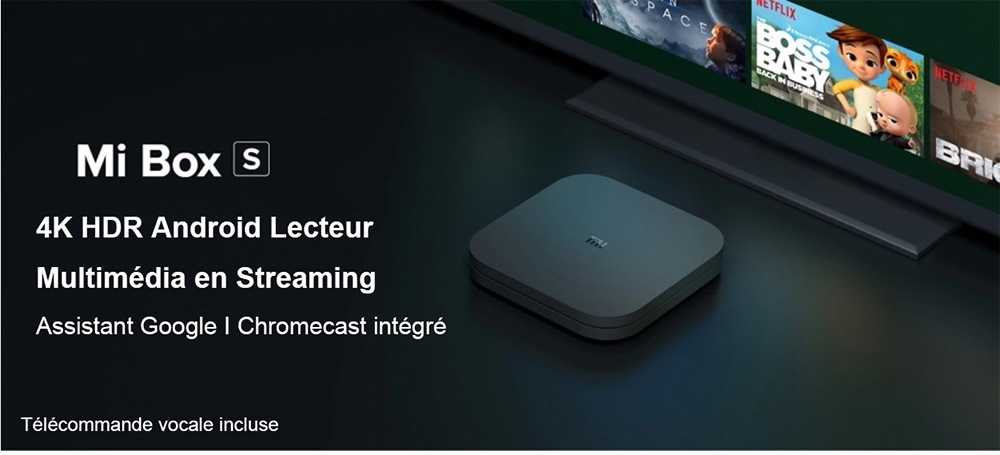 Xiaomi Mi Box S avec Assistant Google à Distance de Version Internationale Officielle- Noir Prise UK