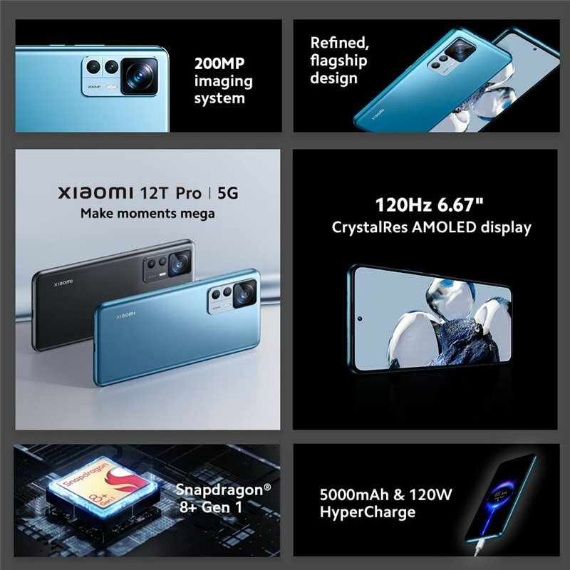 XIAOMI 12T PRO 8+256GB DS 5G NOIR OEM