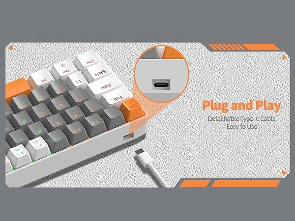 Amazon.com: ZIYOU LANG T60 Wired 60% TKL Mechanical Gaming Keyboard with  Led Rainbow Backlight Ultra-Compact NKRO Linear Quiet Red Switch Tri-Color  ABS Keycap for Windows Laptop PC Mac Gamer(White/Light Gray) : Video