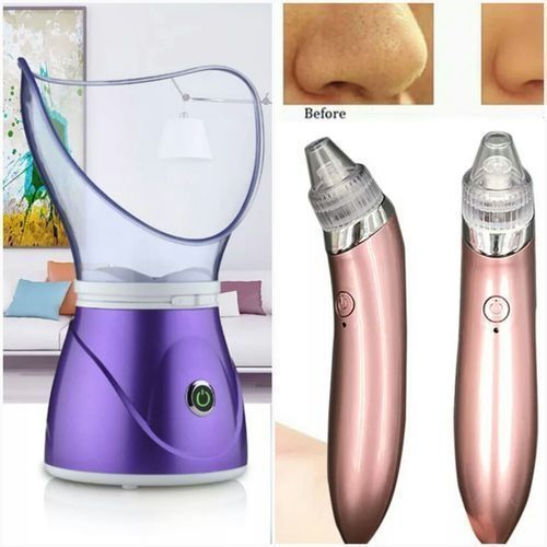 Pack soin de visage Aspirateur des points noirs+Facial steamer masque de vapeur Avec CHARGEURS