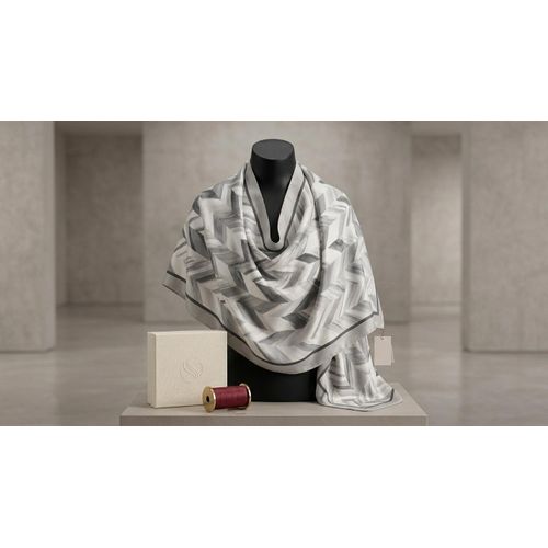 Châle Imprimé Nacre 180 × 70 cm – 100 % Tencel collection Ligne d'Harmonie
