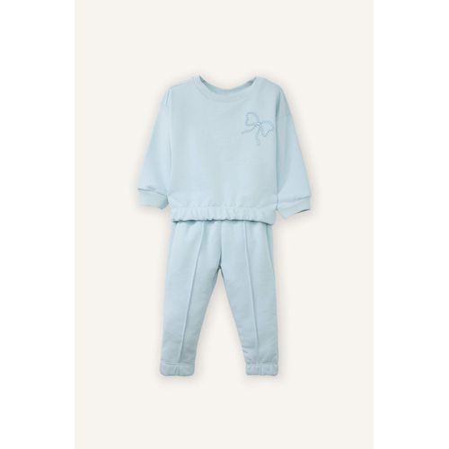 طقم بيبي بنات سويت شيرت و سروال رياضي - قطعتين