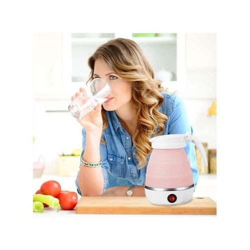 Bouilloire électrique Pliable, Mini Bouilloire Portable en silicone, chauffage rapide 0.6L