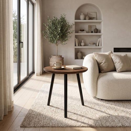 Table basse , pieds ronds en bois - 50*40cm