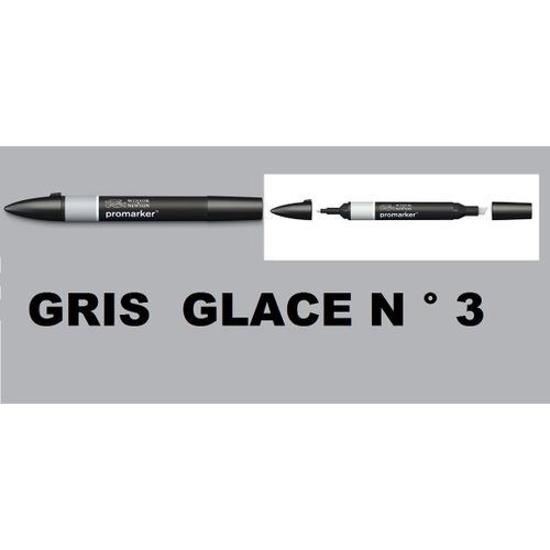 Promarker Gris Glace N°3 IG3 Alcool 2 pointe:Parfait pour tout objet artistique