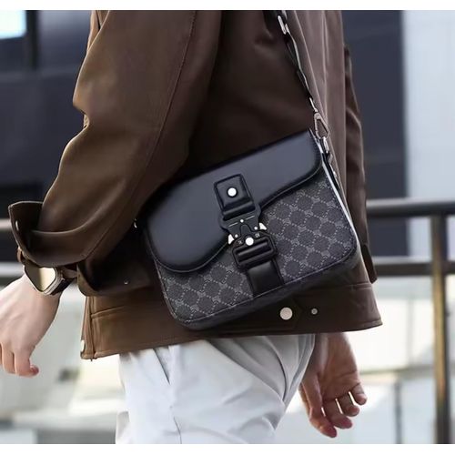 SAC A DOS pour Homme, Sacoche de Bonne Qualité,Sacs à Bandoulière en Cuir à Motif Floral pour Homme, Sacoche Latérale à la Mode 03/Plaid, Personnalité, Cyclisme, Petit Sac à Dos LAORENTOU-Sac messager noir pour homme, sac à main initié simple