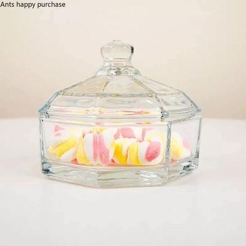 Boîte Octogonale en Verre Transparent – M&M Home Collection
