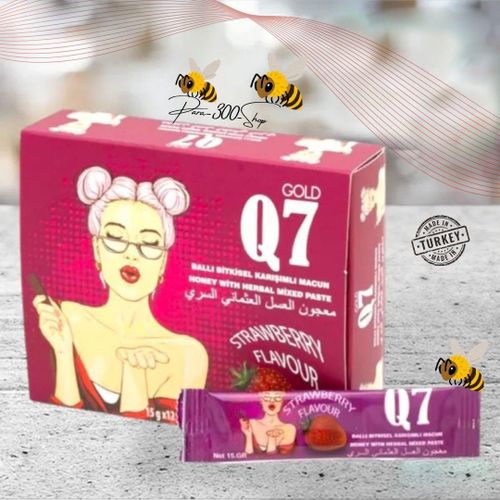 Gold Q7 Macn - Miel extra fort pour femmes, Miel Bio avec gelee royale naturelle de première qualite, polen d'abeille, Pâte d'Epimedium THMRA au miel turc