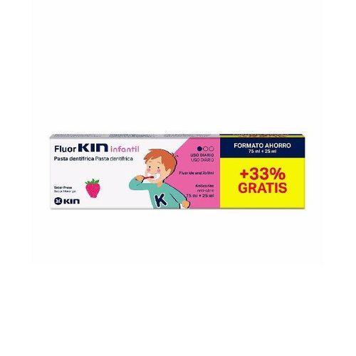 Fluor Dentifrice Pates Enfant Fraise 75ml+ 25ml Gr.