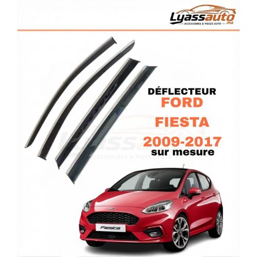 Déflecteurs d'air noirs chromés pour FORD FIESTA 2009-2017 sur mesure (4 pièces) - Installation adhésive 3M
