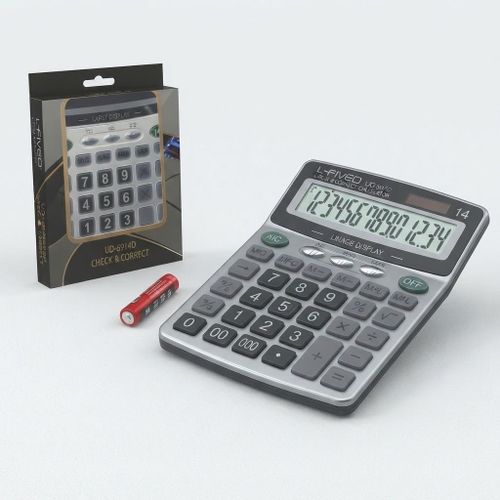 2 Calculatrice de Bureau Professionnelle 14 Chiffres – Grand Écran LCD & Double Alimentation