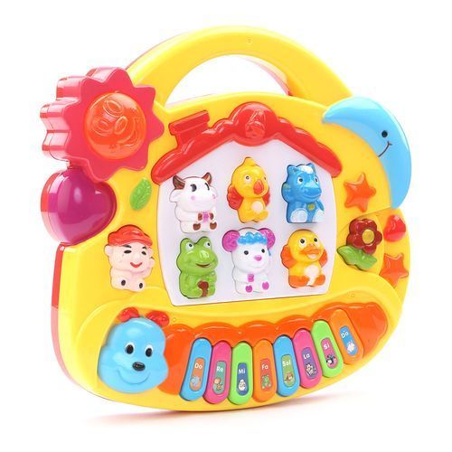 Piano musical avec sons d'animaux - Couleur Jaune -