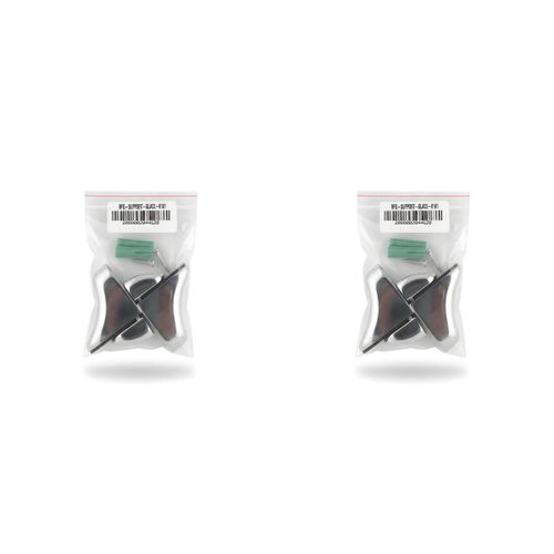 Support Verre - Métal Chromé - Fixation Étagère - Argenté - Lot de 2