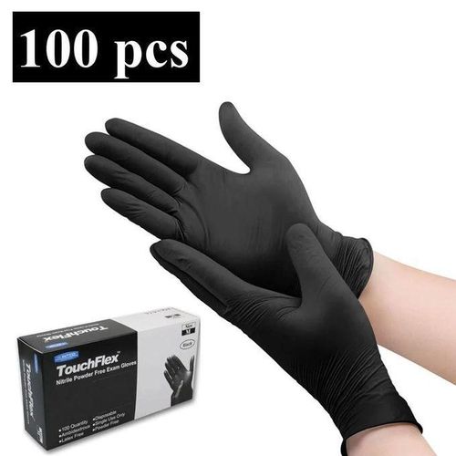 TouchFlex Boite de 100 Gants d’Examen en Nitrile Sans Poudre - Noir