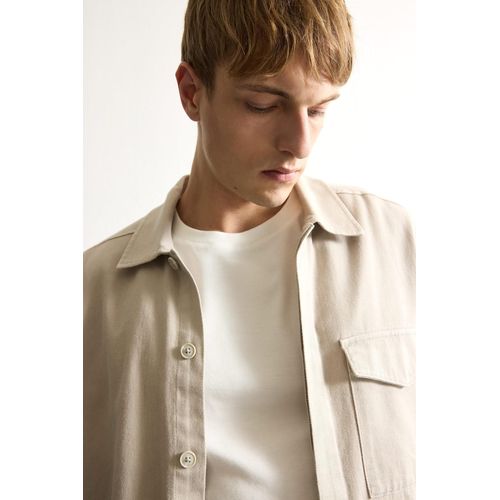 Veste-chemise boxy en twill à col chemise
