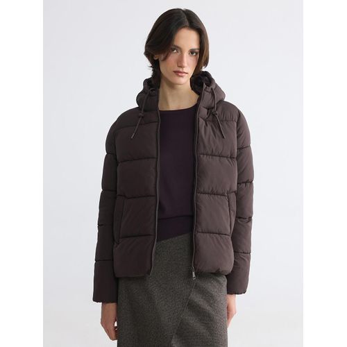 Manteau bouffant à capuche pour femme