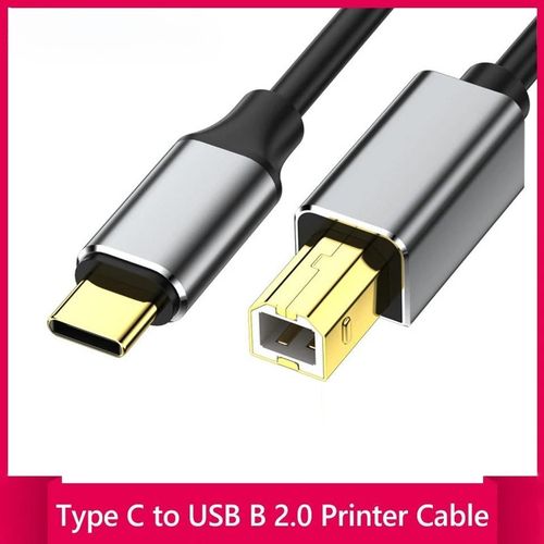 Câble d'imprimante USB Type C vers USB B 2.0, (couleur et design aléatoire) câble haute vitesse pour imprimante HP Canon Brother Epson Dell, machine à fax, scanner, cordon Type C