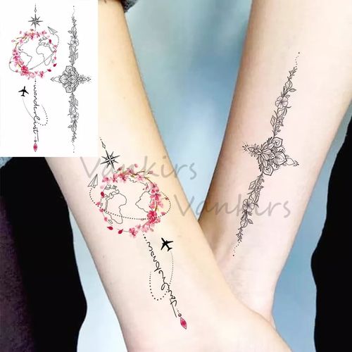 Tatouage couple autocollant avion corporel pour hommes et femmes