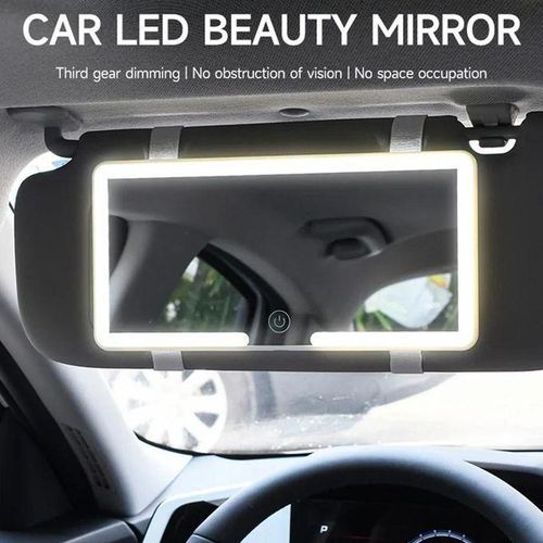 Miroir de maquillage pour Voiture LED Réglable, Écran Tactile, Éclairage réglable à Trois Niveaux