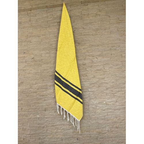 Fouta Serviette Marocaine en Poly Coton Tissée Main Toucher Coton - Légère Absorbante Parfaite Drap Plage Spa Piscine Voyage Confortable - Linge de Bain Séchage Rapide Motif essaouira