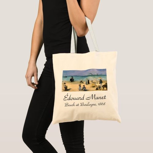 Tote Bag Plage de Boulogne par Edouard Manet, Art Vintage Unique, haute qualité