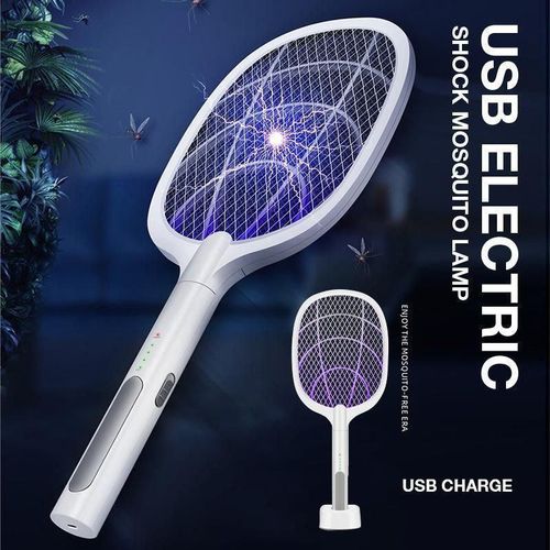 Raquette à moustiques électrique 2 en 1 et LED raquette Anti insect rechargeable