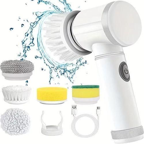 Brosse agrave livres electrique multifonctionnelle 5 en 1 chargement USB outil de cuisine lave-vaisselle, baignoire