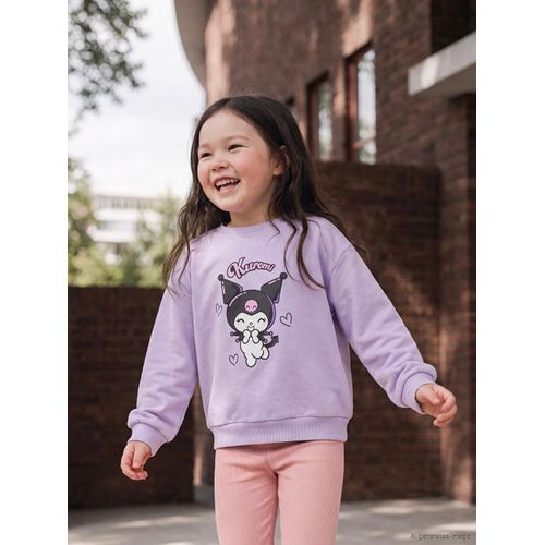 Sweat-shirt à col rond Kuromi imprimé pour fille