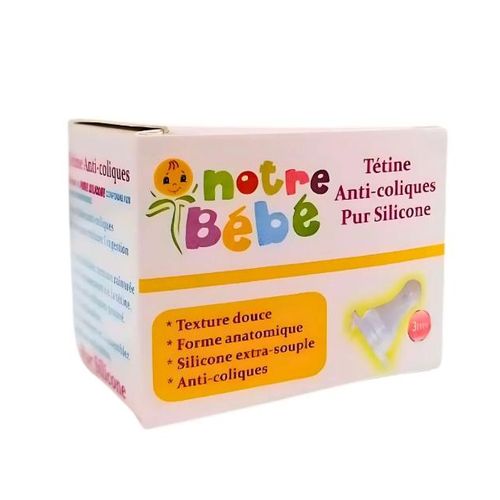 Lot de 2 Tétine Anti-Colique en Silicone pour Bébé +3 mois