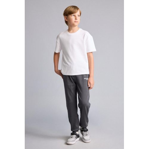 Pantalon anthracite oversize imprimé 100% coton pour garçon