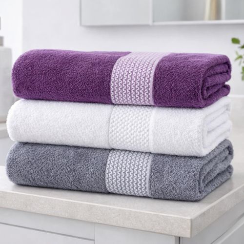 Pack 3 Serviette Bambou 70x140 Multicouleur