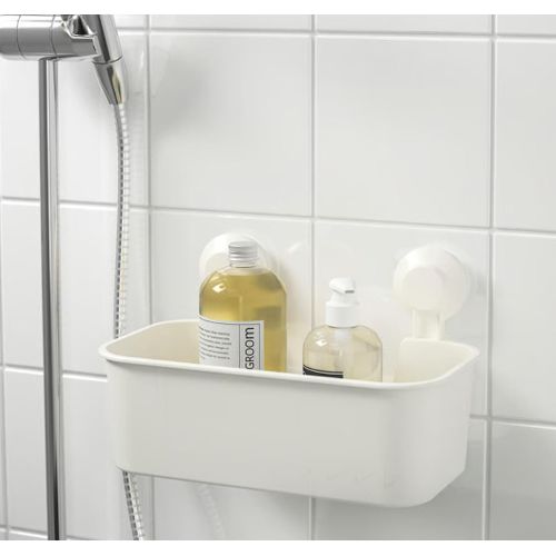 Panier de Douche – Étagère de Rangement Murale sans Perçage – Blanc