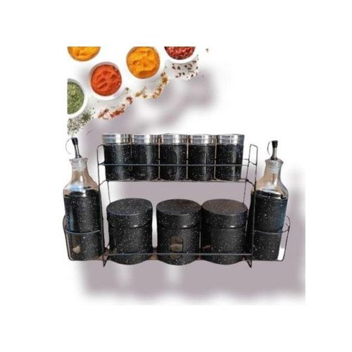 Boite à épices avec Distributeur D'Huile granit Acc 10 pieces-Inox