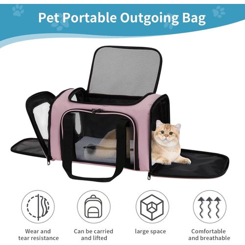 Sac de Transport pour Chat et Chien Extensible Premium - Cage de Voyage Confortable avec Coussin Amovible et Maille Respirante - Design Ergonomique et Pliable
